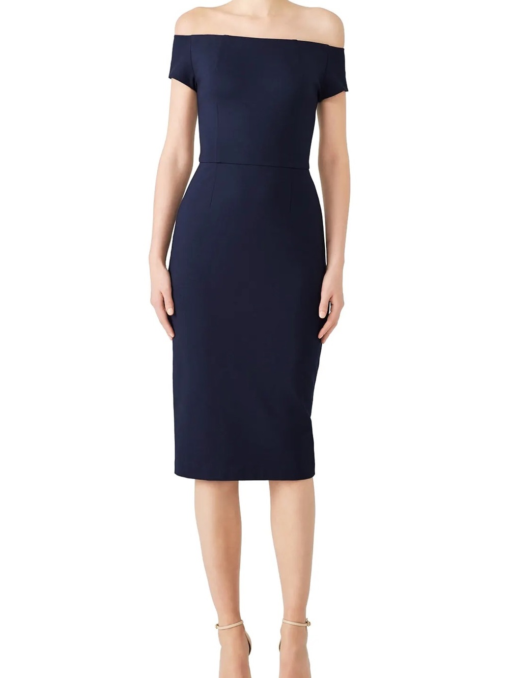 Trina Turk Indigo Navy Blue Sheath Midi Dress